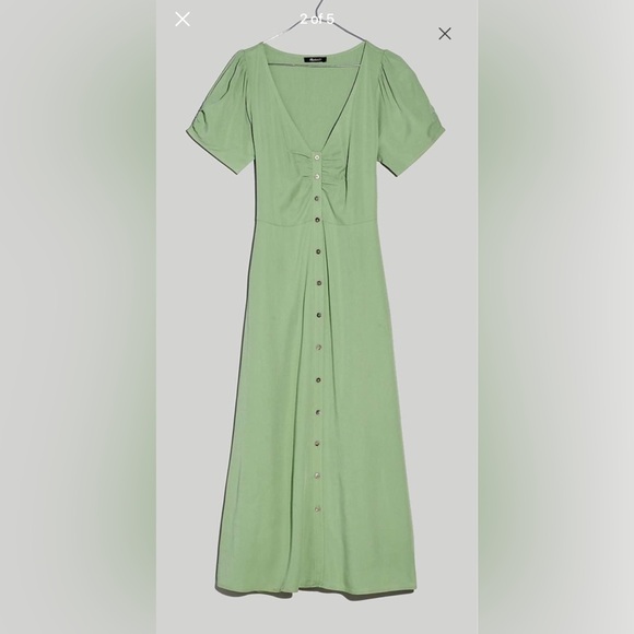 NWOT Madewell Midi Green Dress - Picture 5 of 5